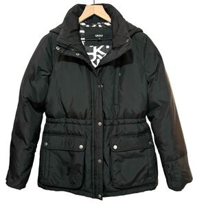 DKNY Down Feather Filled Winter Puffer Hooded Coat Parka Jacket Size Small